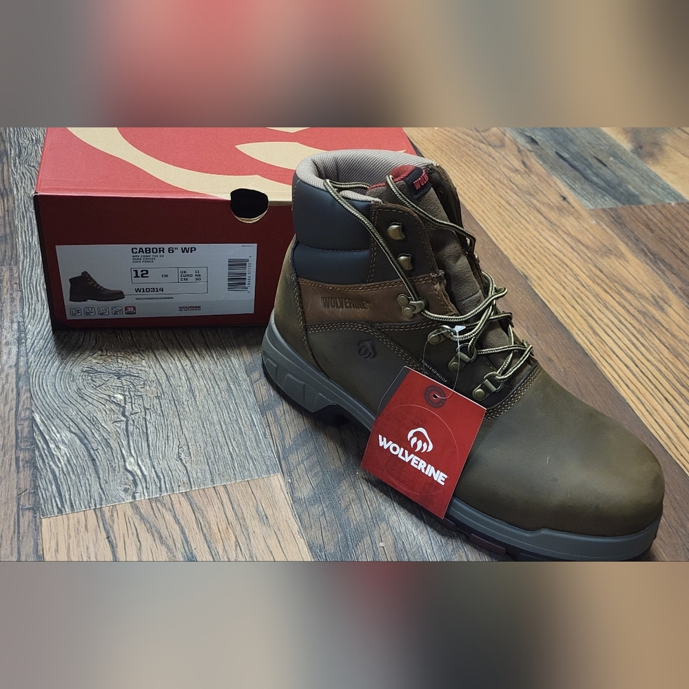 Wolverine Men's Olive Brown Work Boots NWT, Size 12(3-13)(a)